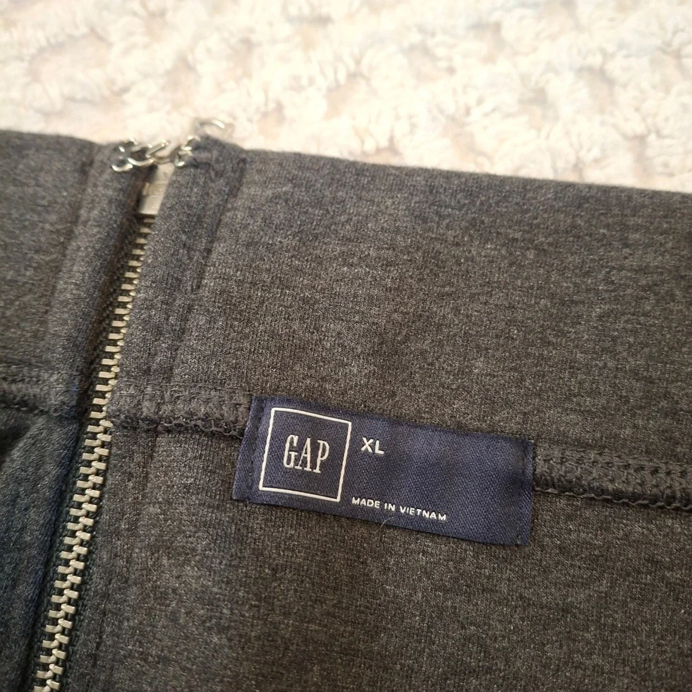 Gap Womens XL‎ Charcoal Grey Cotton Modal Stretch Pencil Skirt Exposed Back Zip